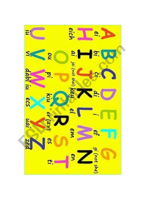 ABC PRONUNCIATION - ESL worksheet by karina velez 