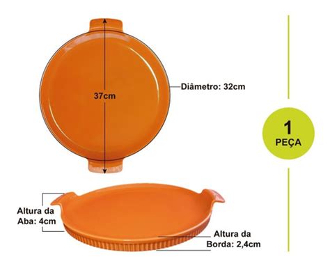 Forma De Pizza Assadeira Refrat Ria Cm Porcelana Germer Mercadolivre