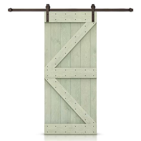 CALHOME K Series 30 In X 84 In Solid Sage Green Stained DIY Pine Wood