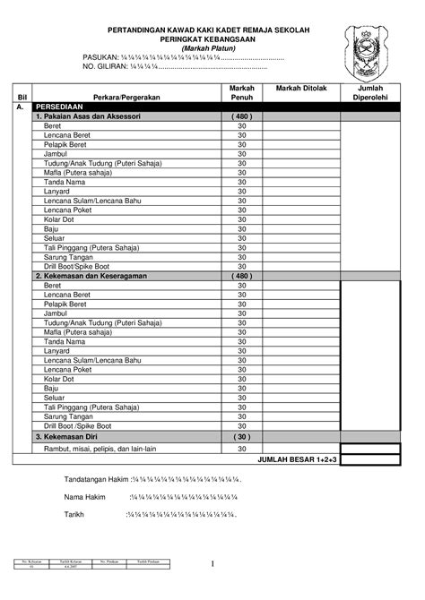 Doc Borang Markah Platun Krs2014 Dokumentips