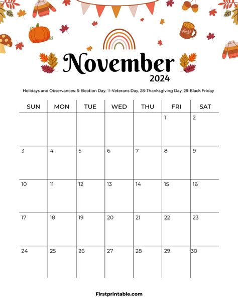 Free Printable Fillable November Calendar Artofit