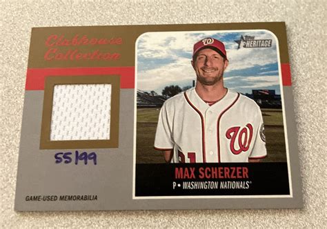 2019 Topps Heritage Clubhouse Collection Gold ECCR MS Max Scherzer 99