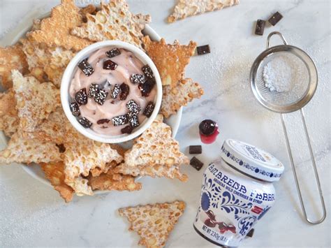 Cherry Cannoli Dip With Chocolate Chunks Golden Cannoli Shells Company