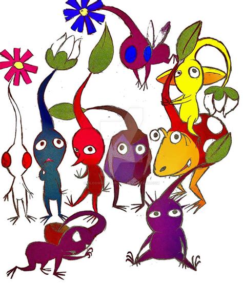 All pikmin breeds by Gloomy-mushroom on DeviantArt