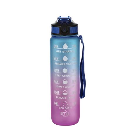 Vbxoae Motivational Water Bottle With Time Marker 32oz Squeezing Ejection Opening Bpa With