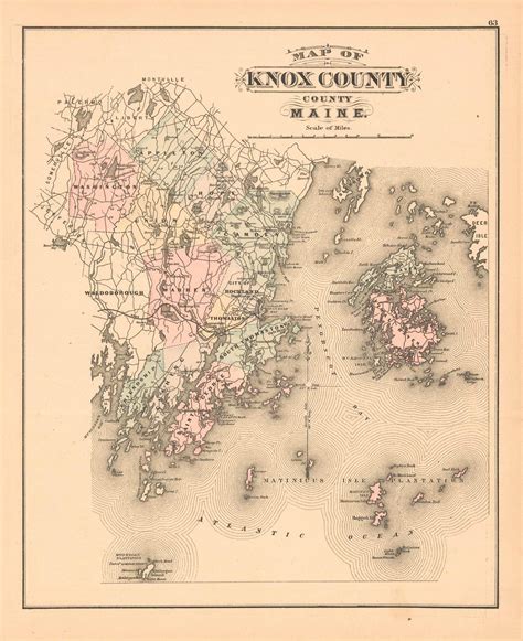 Colby's 1884 Map of Knox County, Maine - Art Source International