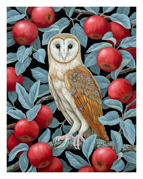 Barn Owl In Apple Tree By Vasilisa Romanenko X Aea Prints · Arch