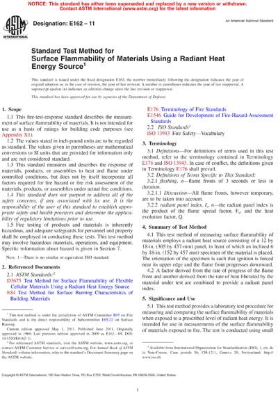 Astm E Standard Test Method For Surface Flammability Of