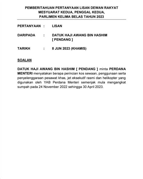 Pas Pusat On Twitter Kami Minta Nyatakan Berapa Perincian Kos Bukan