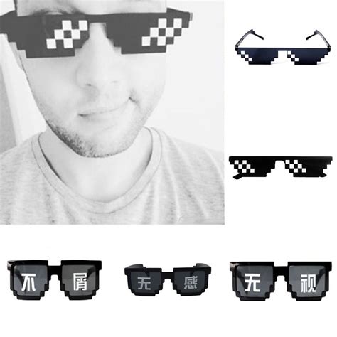 Cheap Cool Thug Life Glasses 8 Bit Pixel Deal With It Sunglasses Unisex Sunglasses Joom