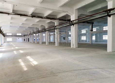 Empty Industrial Factory Workshop Warehouse Building Space Stock Image