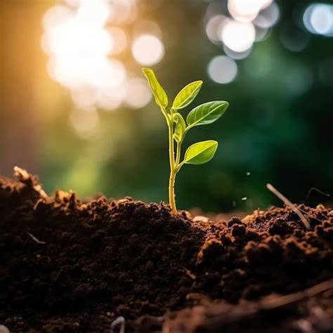 Planta que crece en tierras agrícolas o bosques con luz solar durante