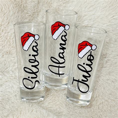 Christmas Shot Glasses Etsy