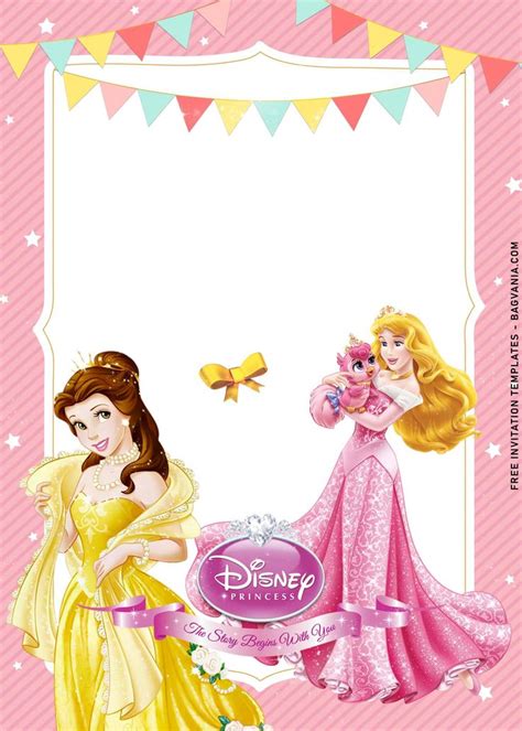 Disney Princess And Castle Birthday Invitation Templates Princess