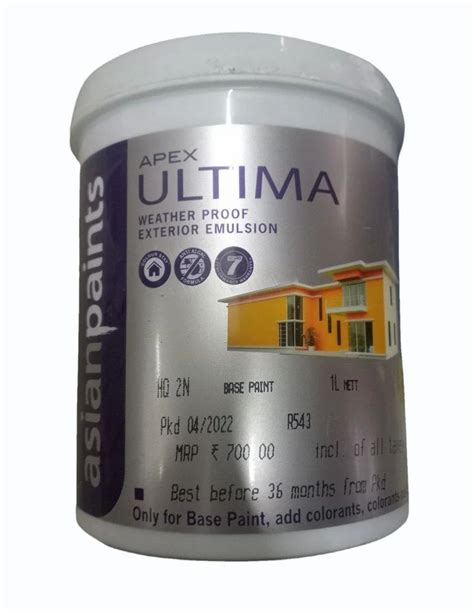 Asian Apex Ultima Exterior Emulsion Paint 1L 1 Ltr At Rs 400 Litre In