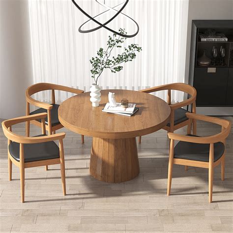 Japandi Extendable Dining Table Seater Walnut Oval Round