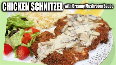 Resep Chicken Schnitzel With Creamy Mushroom Sauce Whatieatfordinner Youtube