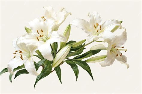 Premium Photo Sympathy Card With White Lily Flowers Representing A