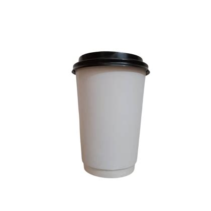 16oz White Double Wall Paper Cup With Lids PACK25 CTN500 25PCS X 20PACK