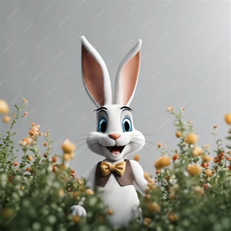 Un Personnage De Dessin Animé Bugs Bunny Fond Blanc Photo Premium