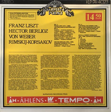 Franz Liszt Hector Berlioz Von Weber Rimskij Korsakov By Franz Liszt