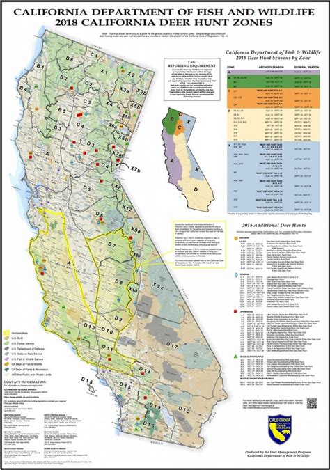 California Hunt Zone D17 Deer California Deer Hunting Map Printable