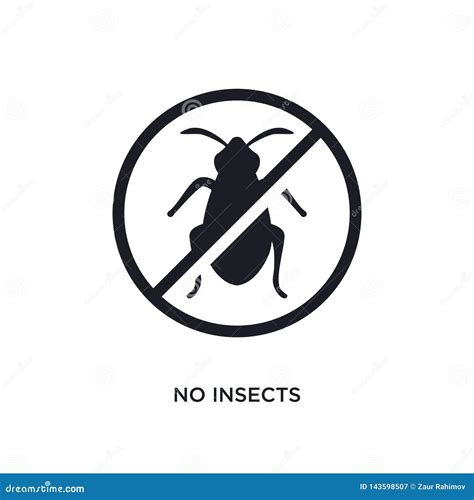 Black No Insects Isolated Vector Icon Simple Element Illustration From