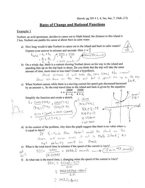 Mhf4u Rationalfunctions Ratesofchange Soln Math 125 3 Studocu