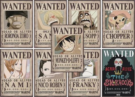 Abystyle One Piece Lot De Posters Wanted X Cm Luffy Zoro Nami