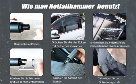 Yingjee Notfallhammer F Rs Auto Nothammer Mit Gurtschneider In