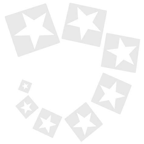 Spatiy 8pcs Drawing Stencils 5 Point Star Template Reusable Diy Plastic