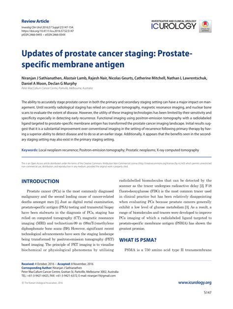 Pdf Updates Of Prostate Cancer Staging Prostate Specific Membrane