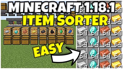 Easy Automatic Item Sorter Minecraft Java Tutorial Youtube