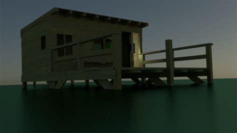 3d Model Old Fishing Shack Turbosquid 1385521