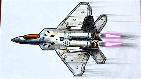 Drawing fighter plane f 22 วาดเครองบนเจทขบไล F 22 YouTube