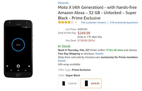Amazons Prime Exclusive Moto X4 Is Just 249 Today Only Phandroid