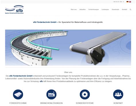 Sfb Fördertechnikwebpage Sfb Fördertechnik Gmbh