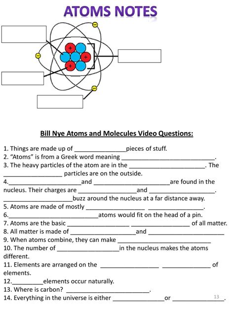 Bill Nye Atoms Worksheet Answers Worksheet For Education