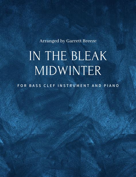 In The Bleak Midwinter Solo Cello And Piano Arr Garrett Breeze By