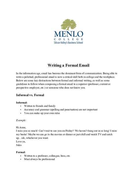 (PDF) Writing a Formal Email