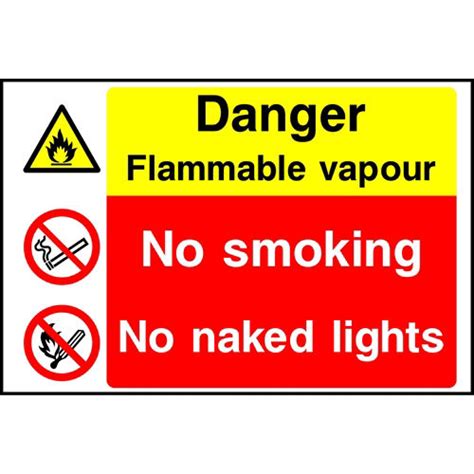Kpcm Danger Flammable Vapour No Smoking No Naked Lights Sign