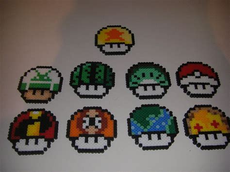 Mario Mushrooms Part2 Perler Beads By Spevial101 On DeviantART Fuse