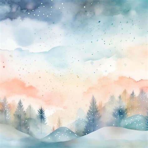 T L Charger Peinture L Aquarelle D Un Paysage D Hiver Idyllique