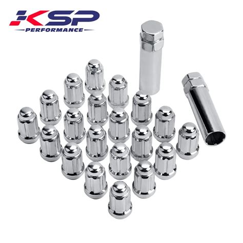 KSP Set Of 20 Chrome Steel Lug Nuts M12x1 5 Conical Acorn Seat Closed