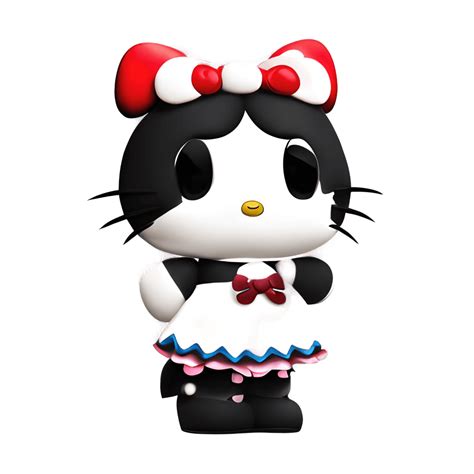 Hello Kitty Als Wednesday Addams · Creative Fabrica