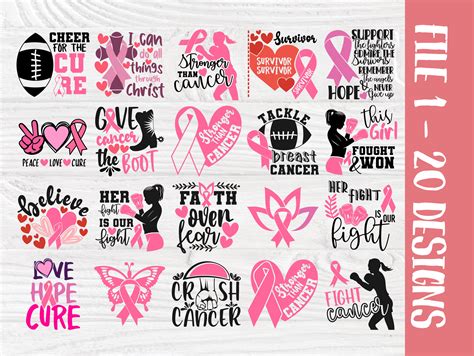 Breast Cancer Svg Bundle Cancer Survivor Svg Awareness Etsy Australia