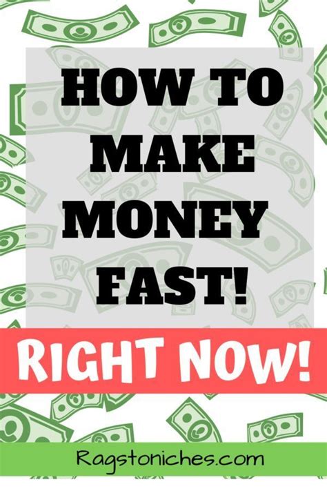 How To Make Money Fast Online - Right Now! - RAGS TO NICHE$ | Make ...