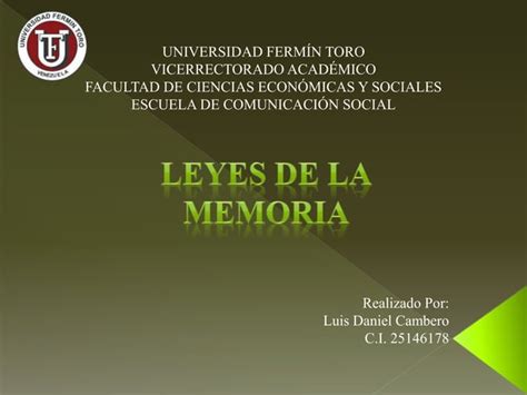 Leyes De La Memoria Ppt