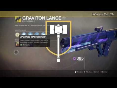 Destiny Easy Graviton Lance Masterworks Catalyst Upgrade Youtube