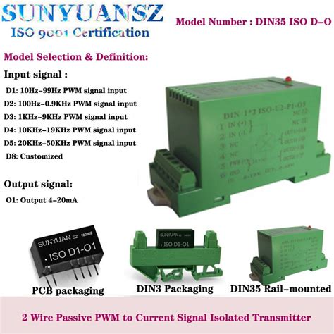 Din Rail Mounted Passive Pwm Signal To Ma Signal Isolated Converter